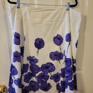 Lane Bryant white and purple a line skirt, sz 22